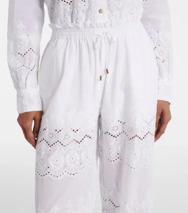Melissa Odabash Immy broderie anglaise cotton wide-leg pants | Thumbnail 3