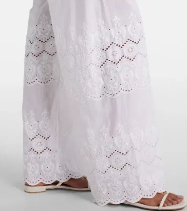 Melissa Odabash Immy broderie anglaise cotton wide-leg pants | Thumbnail 4