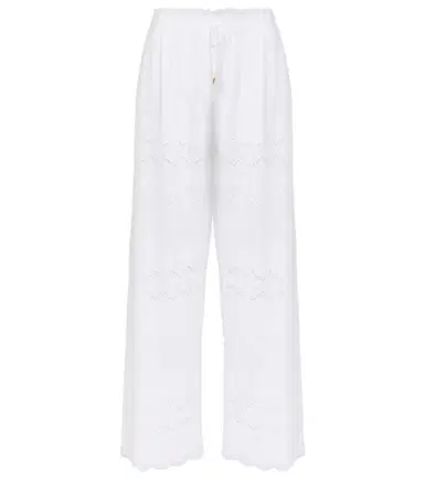 Melissa Odabash Immy broderie anglaise cotton wide-leg pants | Thumbnail 1