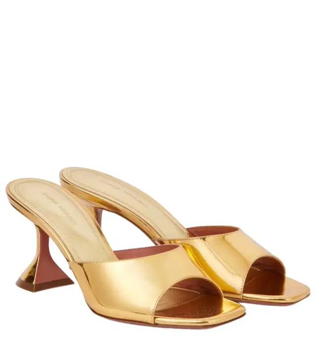 Amina Muaddi Lupita 70 metallic leather mules
