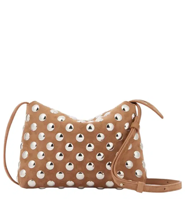 Lina Medium studded suede crossbody bag