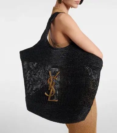 Saint Laurent Icare Maxi crochet raffia shopper | Thumbnail 3