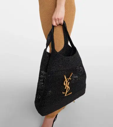 Saint Laurent Icare Maxi crochet raffia shopper | Thumbnail 7