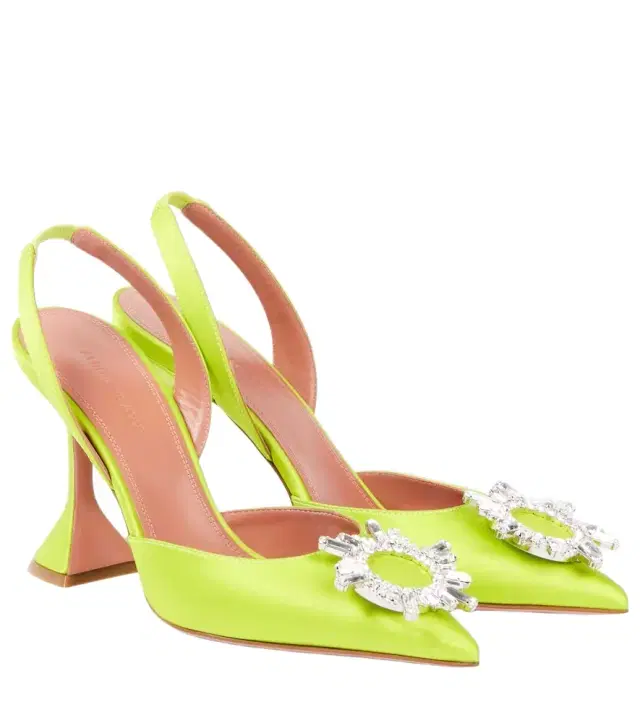 Amina Muaddi Begum 95 satin slingback pumps