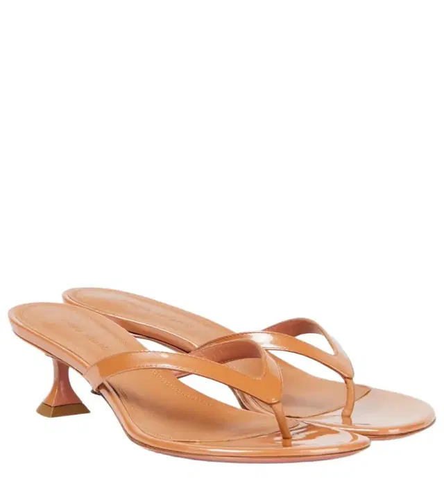 Amina Muaddi Juliette 45 patent leather thong sandals