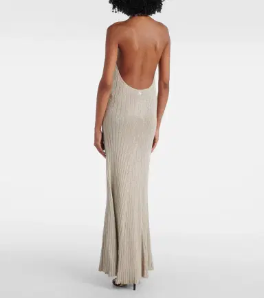 Tom Ford Ribbed-knit halterneck lamé maxi dress | Thumbnail 2 Tom Ford Ribbed-knit halterneck lamé maxi dress | Thumbnail 2