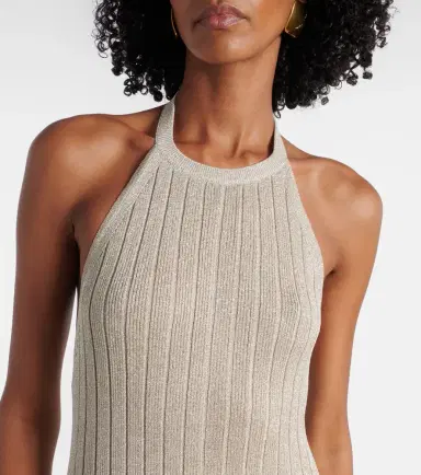 Tom Ford Ribbed-knit halterneck lamé maxi dress | Thumbnail 4 Tom Ford Ribbed-knit halterneck lamé maxi dress | Thumbnail 4