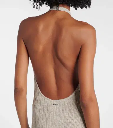 Tom Ford Ribbed-knit halterneck lamé maxi dress | Thumbnail 6 Tom Ford Ribbed-knit halterneck lamé maxi dress | Thumbnail 6
