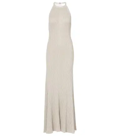 Tom Ford Ribbed-knit halterneck lamé maxi dress | Thumbnail 1 Tom Ford Ribbed-knit halterneck lamé maxi dress | Thumbnail 1