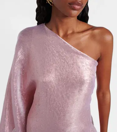 Taller Marmo Betsy one-shoulder fil coupé gown | Thumbnail 3 Taller Marmo Betsy one-shoulder fil coupé gown | Thumbnail 3