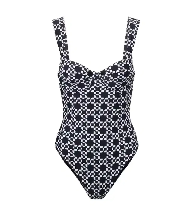 Simkhai Lexi printed bustier swimsuit