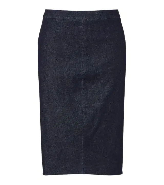 High-rise denim pencil skirt