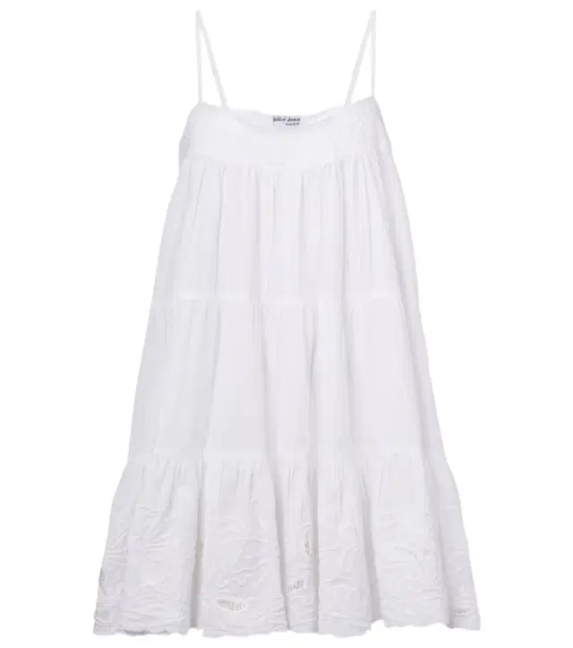 JULIET DUNN Embroidered cotton poplin slip dress