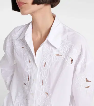 JULIET DUNN Broderie anglaise cotton poplin shirt | Thumbnail 3