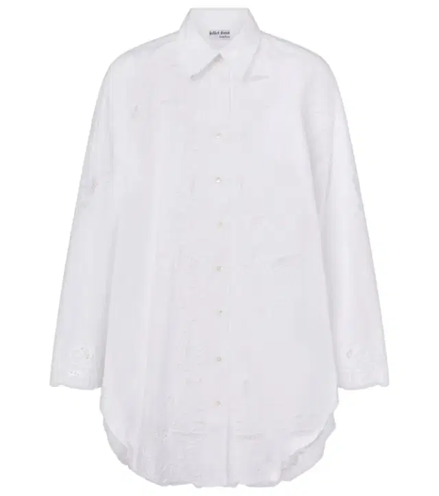JULIET DUNN Broderie anglaise cotton poplin shirt
