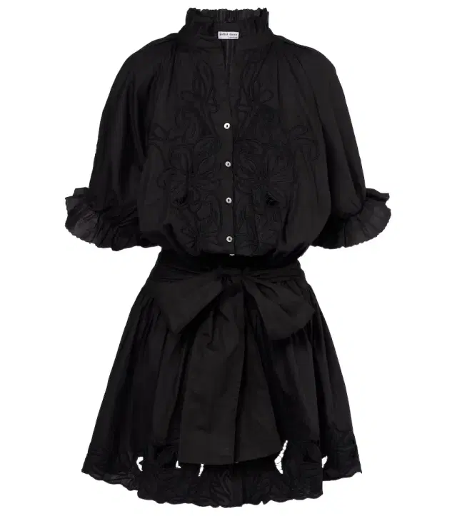 JULIET DUNN Embroidered cotton poplin minidress