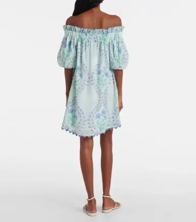 JULIET DUNN Printed off-shoulder cotton minidress | Thumbnail 3