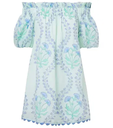 JULIET DUNN Printed off-shoulder cotton minidress | Thumbnail 1