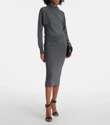 Tom Ford Cashmere and cotton-blend midi skirt | Thumbnail 5 Tom Ford Cashmere and cotton-blend midi skirt | Thumbnail 5