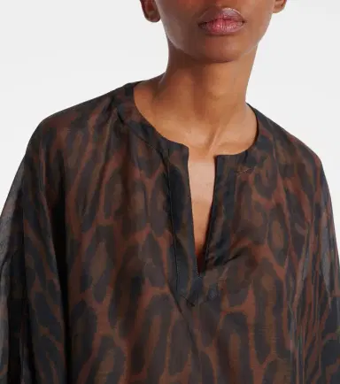 Tom Ford Leopard-print cotton and silk kaftan | Thumbnail 3 Tom Ford Leopard-print cotton and silk kaftan | Thumbnail 3