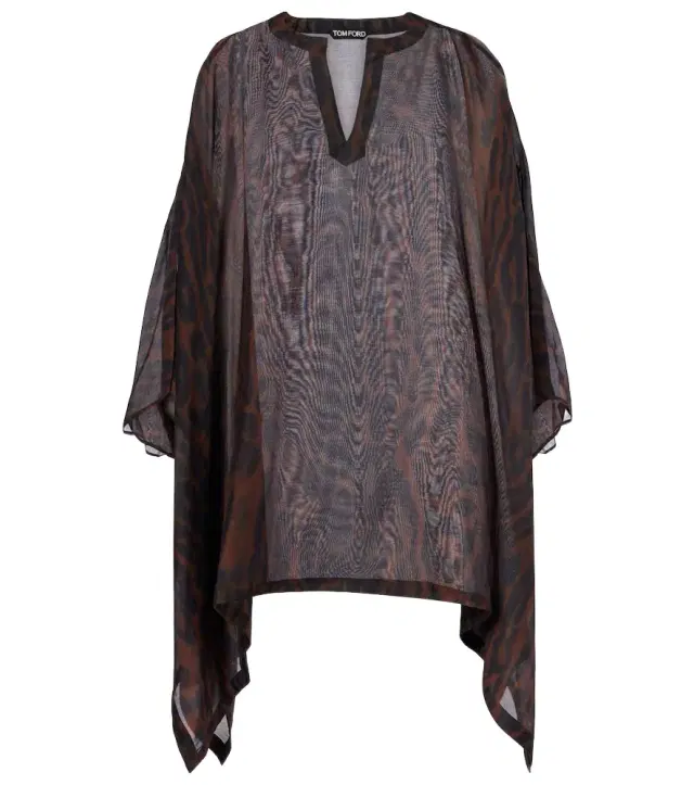 Tom Ford Leopard-print cotton and silk kaftan