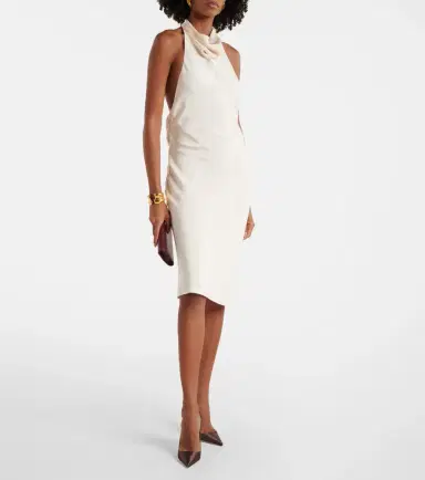 Tom Ford Halterneck silk sablé cocktail dress | Thumbnail 3