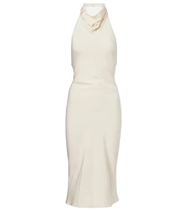 Halterneck silk sablé cocktail dress
