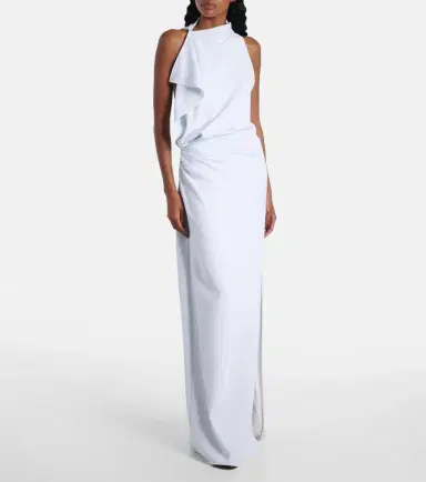 Proenza Schouler Devyn crêpe draped maxi dress | Thumbnail 4