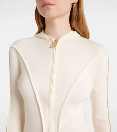 Victoria Beckham Wool-blend jersey zip-up hoodie | Thumbnail 2