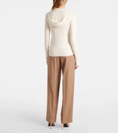 Victoria Beckham Wool-blend jersey zip-up hoodie | Thumbnail 3