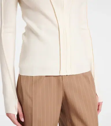 Victoria Beckham Wool-blend jersey zip-up hoodie | Thumbnail 5