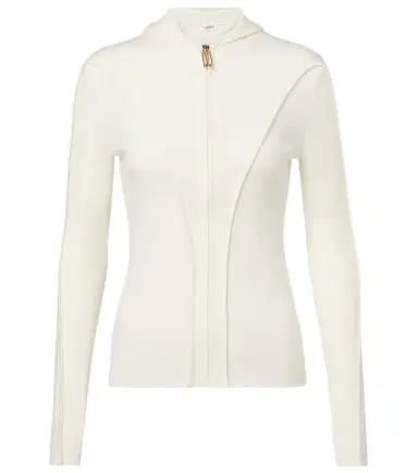 Victoria Beckham Wool-blend jersey zip-up hoodie | Thumbnail 1