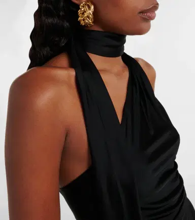 Tom Ford Scarf-detail one-shoulder jersey gown | Thumbnail 5