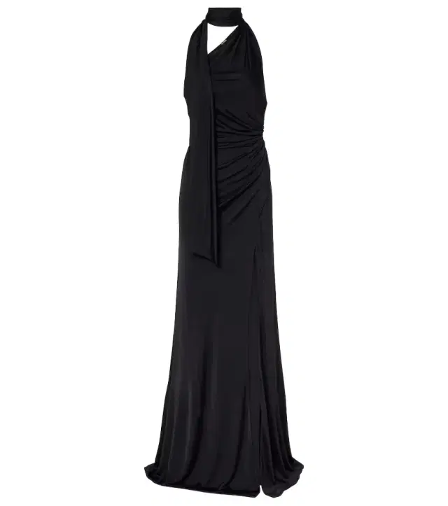 Tom Ford Scarf-detail one-shoulder jersey gown