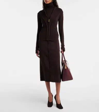 Victoria Beckham Wool-blend jersey zip-up hoodie | Thumbnail 2