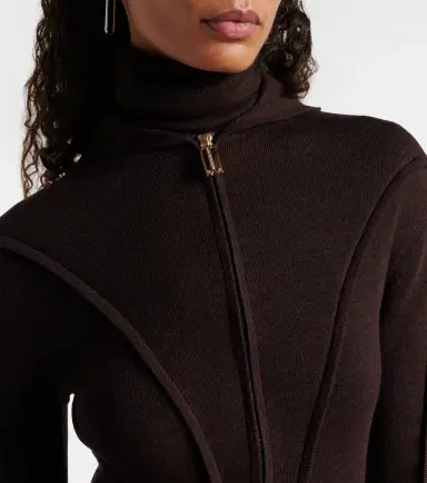 Victoria Beckham Wool-blend jersey zip-up hoodie | Thumbnail 3