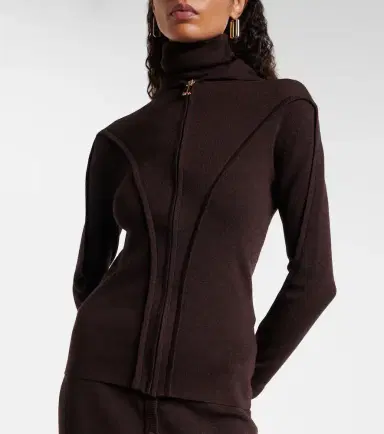 Victoria Beckham Wool-blend jersey zip-up hoodie | Thumbnail 5