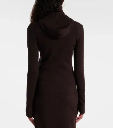 Victoria Beckham Wool-blend jersey zip-up hoodie | Thumbnail 6