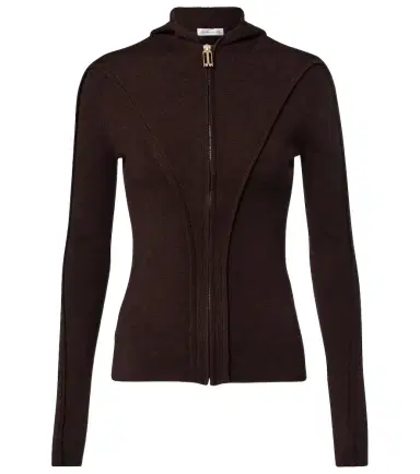 Victoria Beckham Wool-blend jersey zip-up hoodie | Thumbnail 1