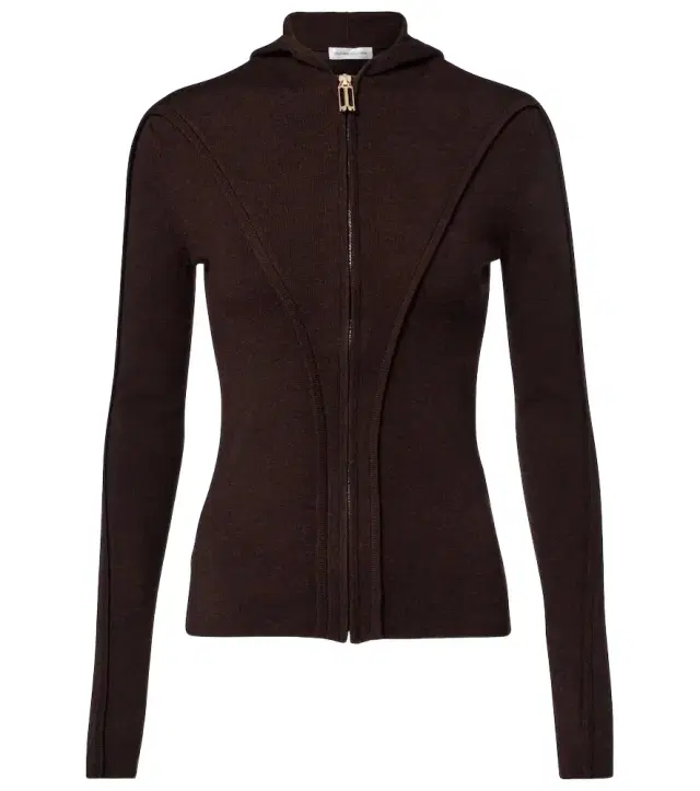 Victoria Beckham Wool-blend jersey zip-up hoodie