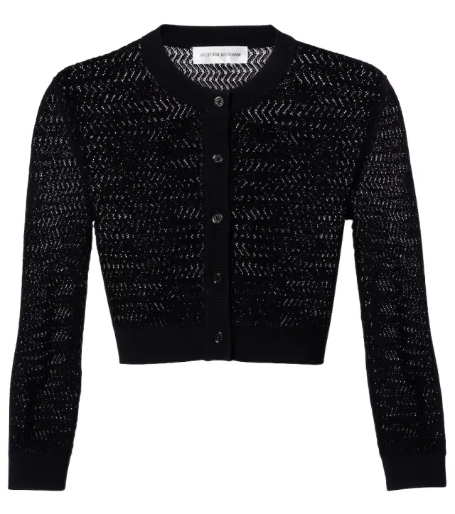 Victoria Beckham Pointelle cropped cardigan