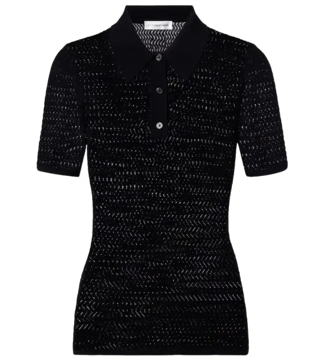 Victoria Beckham Pointelle polo shirt