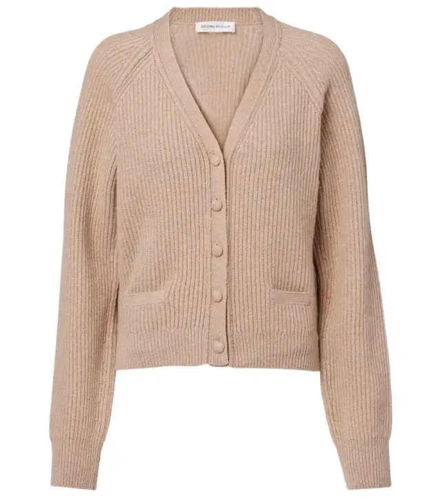 Victoria Beckham Ribbed-knit wool and cashmere cardigan