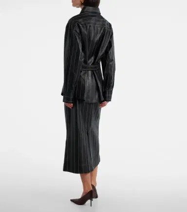 Victoria Beckham Belted leather jacket | Thumbnail 6