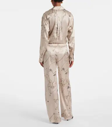 Victoria Beckham Printed silk satin pajama pants | Thumbnail 2