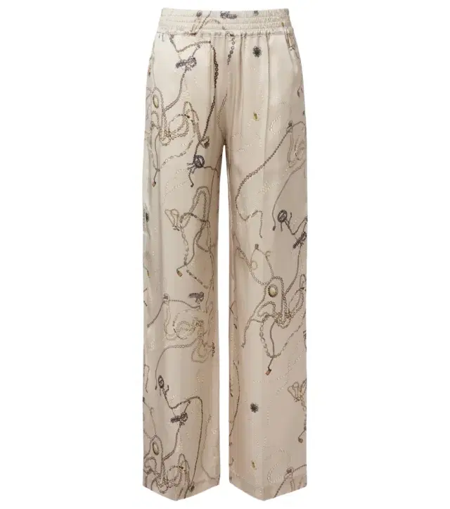 Victoria Beckham Printed silk satin pajama pants