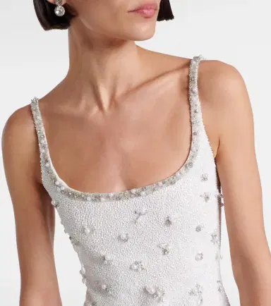 Clio Peppiatt Droplet embellished beaded minidress | Thumbnail 5