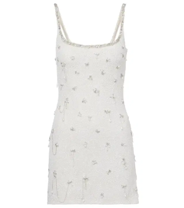 Clio Peppiatt Droplet embellished beaded minidress