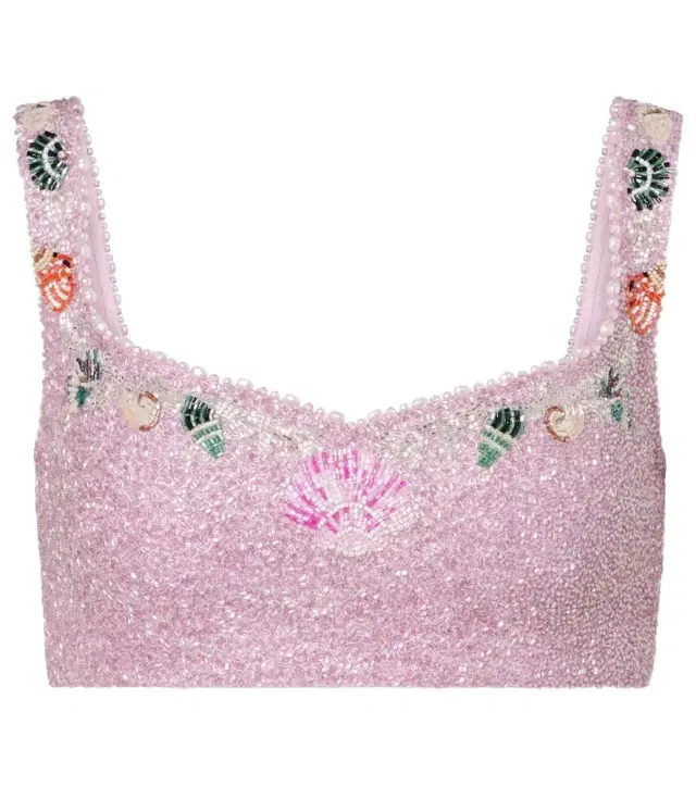 Marina embellished crop top