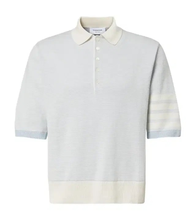 Thom Browne 4-Bar linen and cotton polo shirt